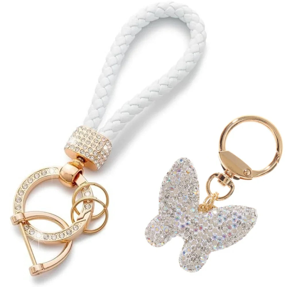 Butterfly Keychain, Kvago Leather Woven Car Key Chain