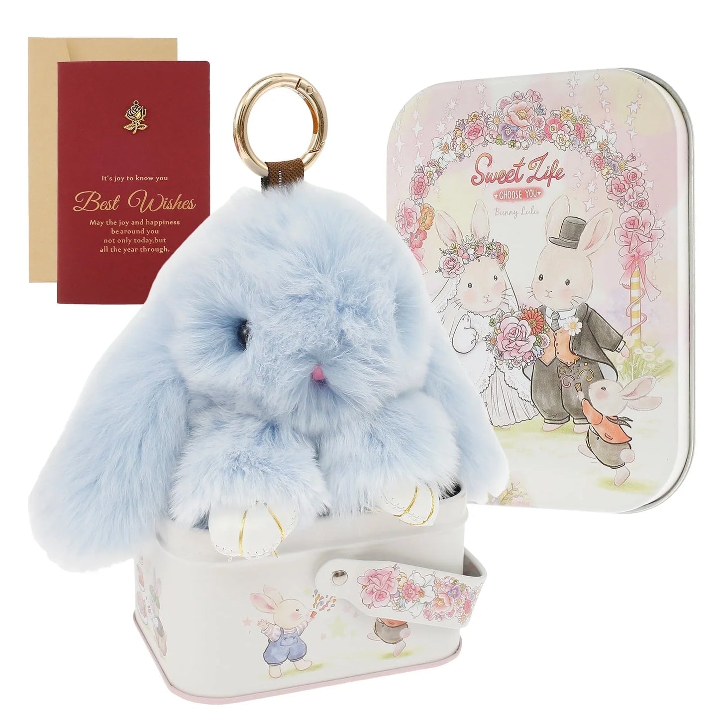Threns Bunny Keychain,Bunny Plush Keychain