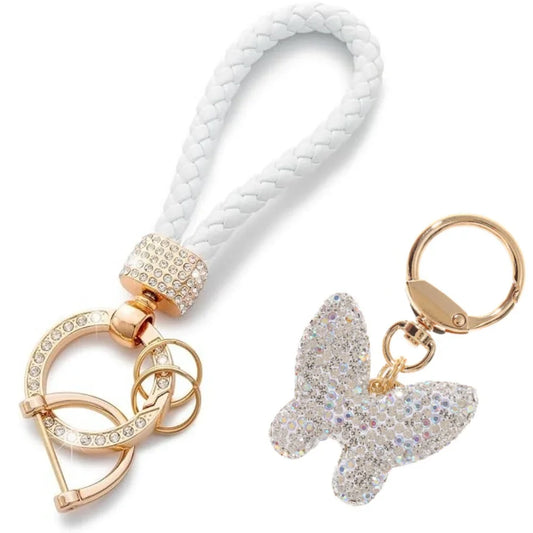 Butterfly Keychain, Kvago Leather Woven Car Key Chain