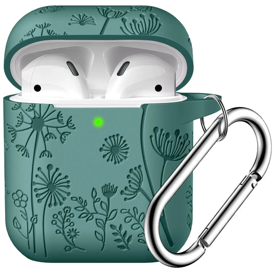 Comvin Flower Engraved Case Compatible with AirPods 2nd Generation