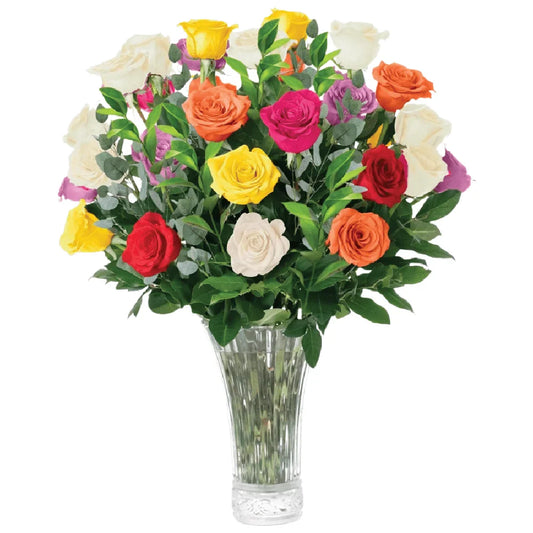 Farmhouse Flowers for Delivery - Assorted Fresh Cut Long Stem Roses Bouquet of Flowers Birthday Gifts for Women - Aquarossa Farms