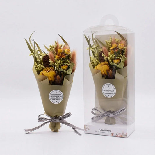 Highdream Bouquet 24cm “Artificial” Dried Flower Natural Dried Flowers Birthday Bouquet