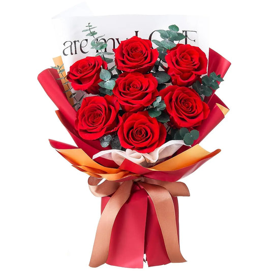 Roses Bouquet 7-Piece Forever Flowers Bouquet Gift