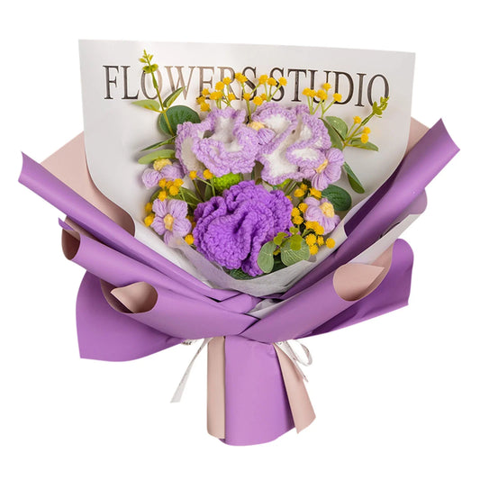 Wovilon Finished Hand-woven Bouquet Of Roses For Girlfriend's Birthday
